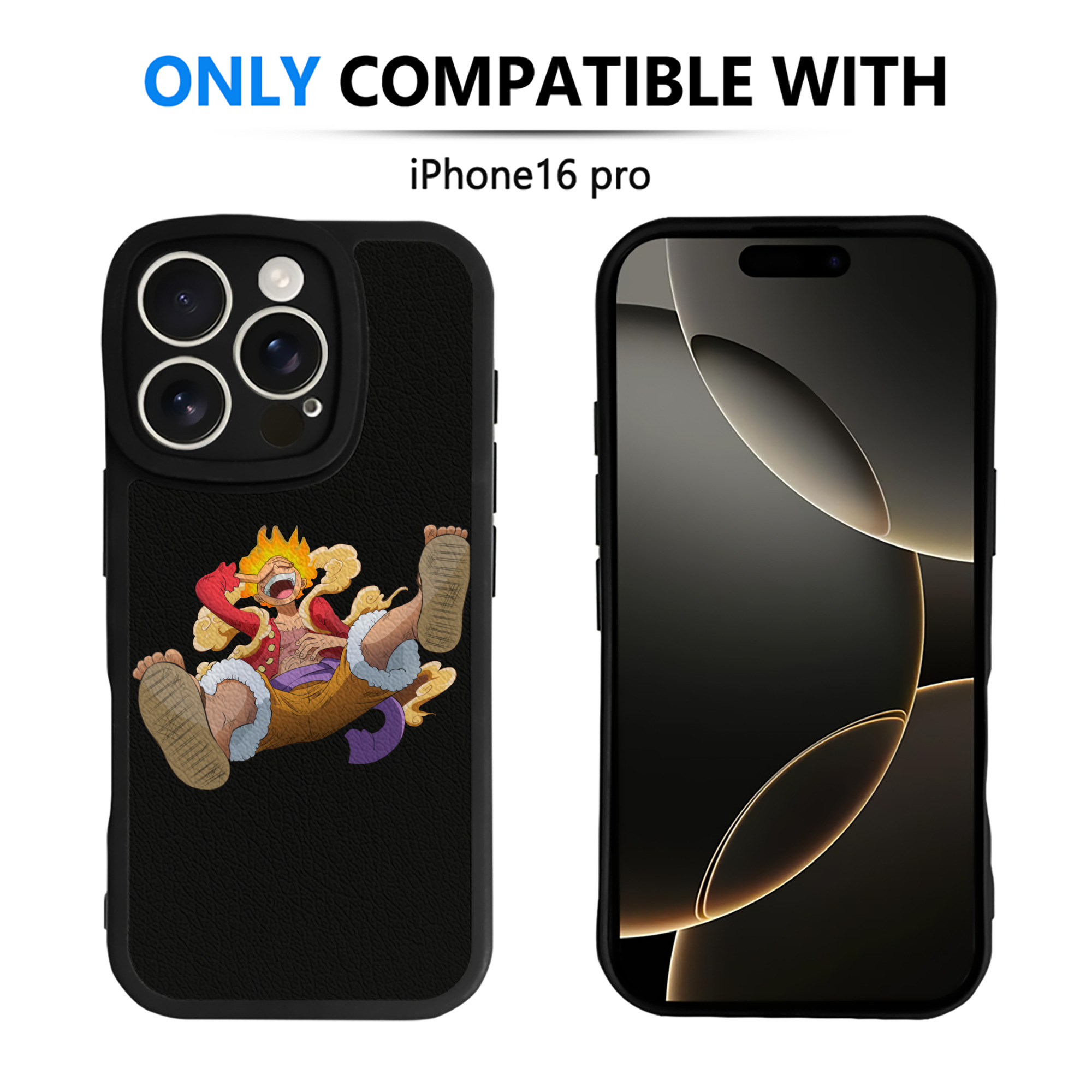 （画像用） ワンピース モンキー・D・ルフィ ONE PIECE Monkey D. Luffy 【iPhone 16シリーズ対応】シリコンスマホケース（レザー調） 材質：シリコン